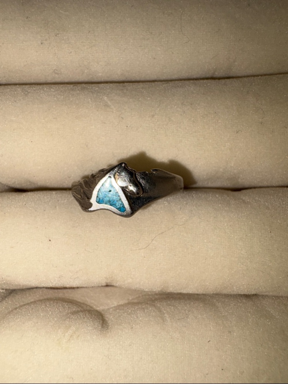 Hoho Silver Ring with Blue Inlay sterling silver